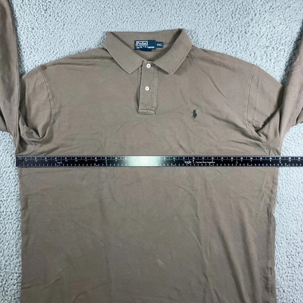 Ralph Lauren Polo Shirt Men 2XL Pony Long Sleeve Neutral Minimalist Basic Casual
